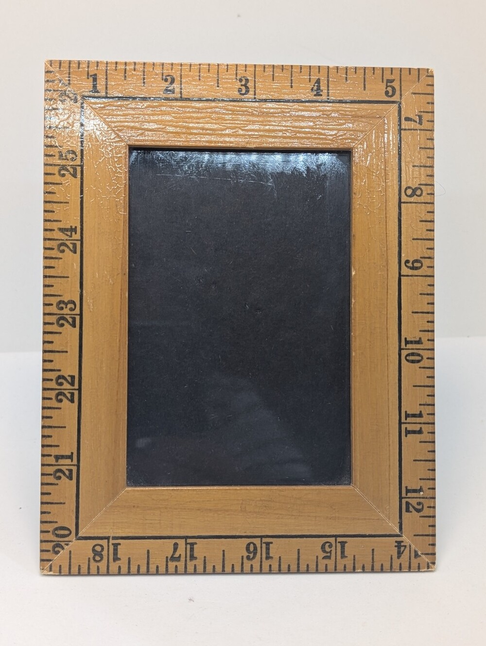 Vtg Wooden Ruler Picture Frame School Pictures